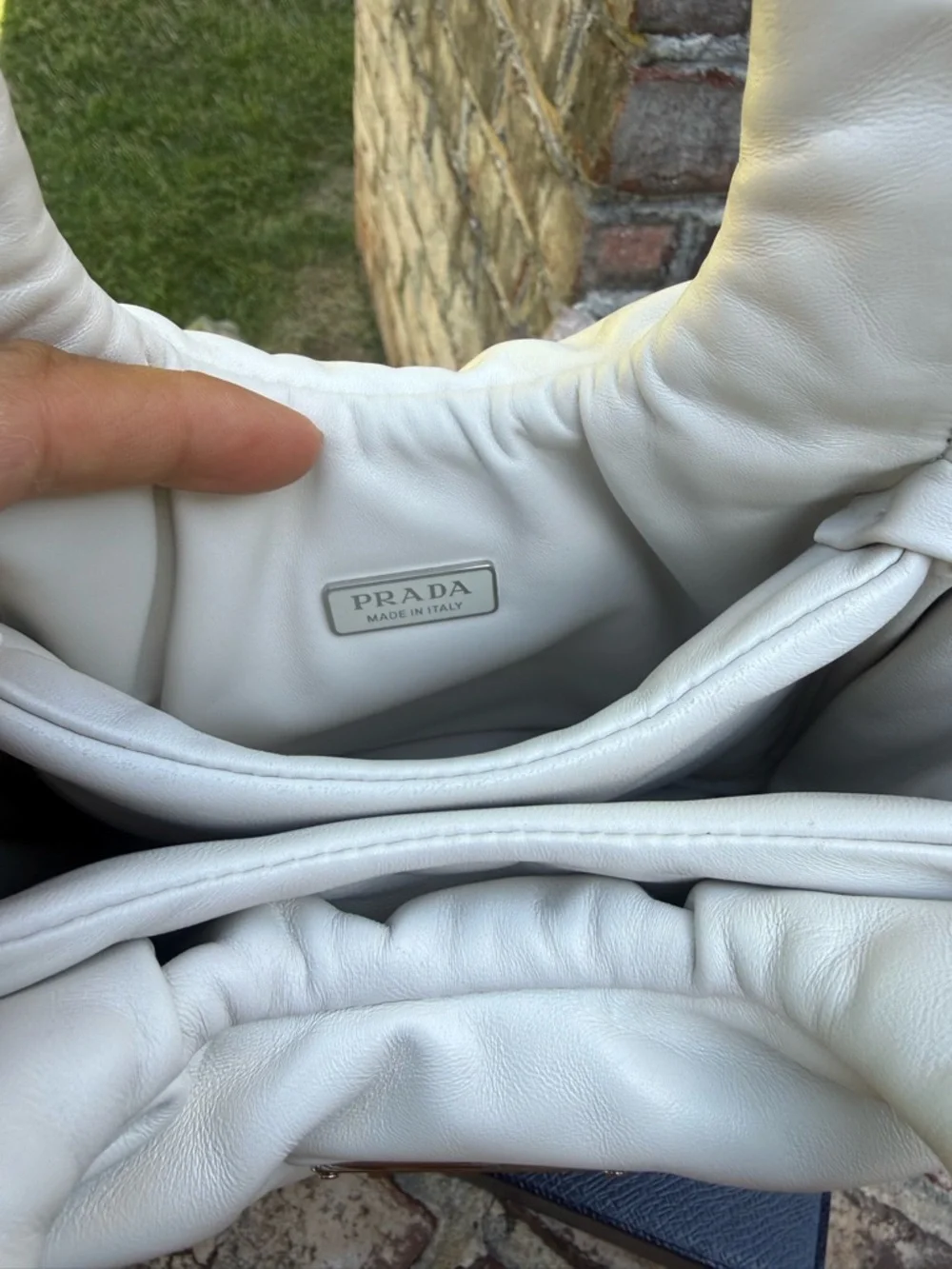 Prada Cream Mini Soft Padded Tote - Picture 7 of 11